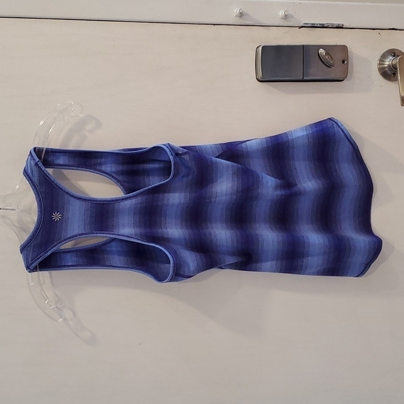 Athleta Shades of Purple Striped Workout Racerback Tank S NWOT - Picture 6 of 6